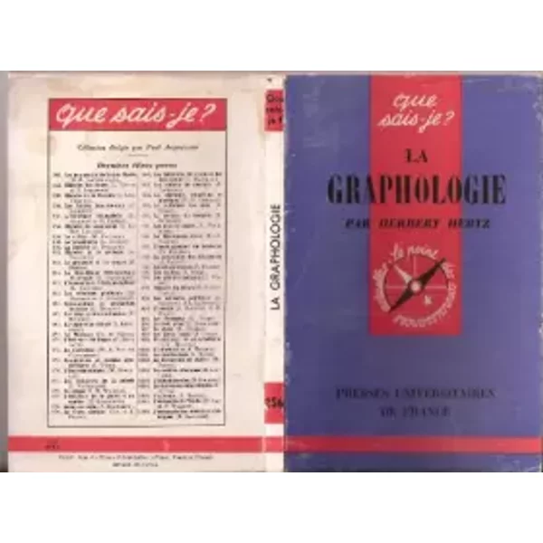 La Graphologie (Que Sais-Je ? N° 256) - Herbert Hertz-image