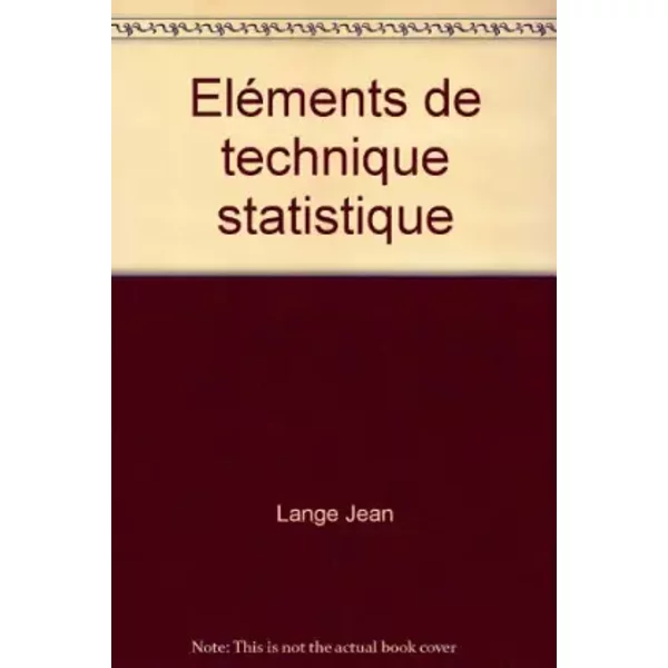 EléMents De Technique Statistique - Lange Jean-image