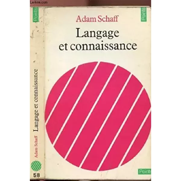 LANGAGE ET CONNAISSANCE - COLLECTION POINTS SCIENCES HUMAINES N°58 - SCHAFF ADAM