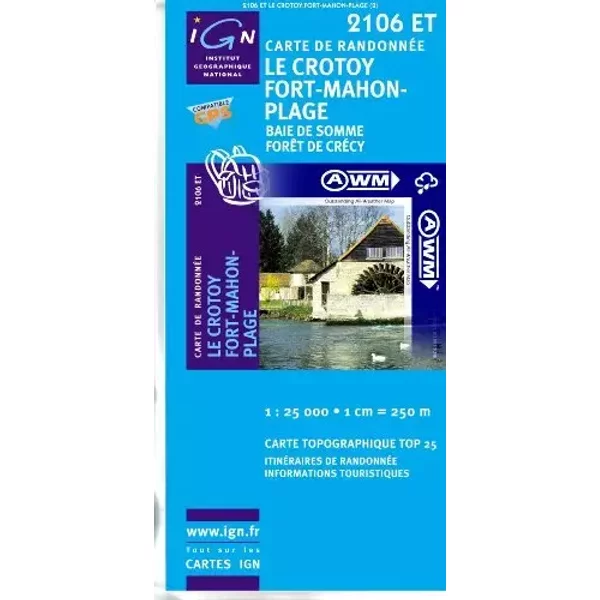 TOP25 2106ET ~ Le Crotoy, Fort-Mahon-Plage carte de randonnée imperméable - I_G_N