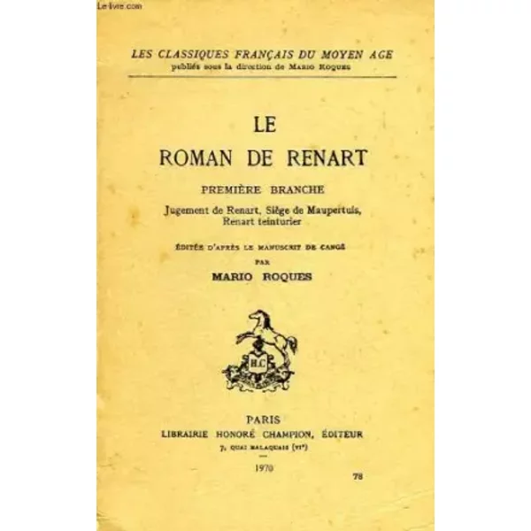 Le Roman De Renart Premiere Branche - Collectif-image