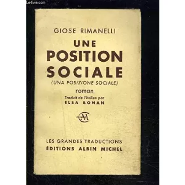 UNE POSITION SOCIALE- ENVOI DE LA TRADUCTRICE - RIMANELLI GIOSE