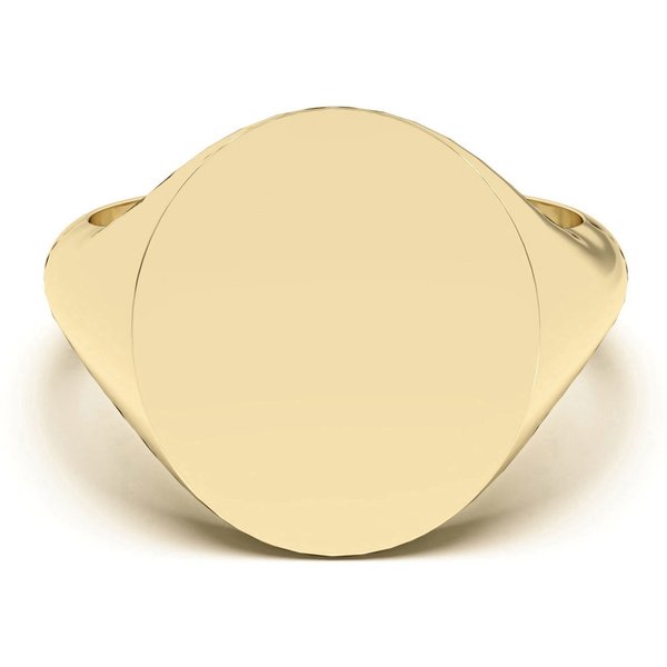 Anillo Ovalado Comfort Fit para Hombre Signet Oro Amarillo 585 (14K)