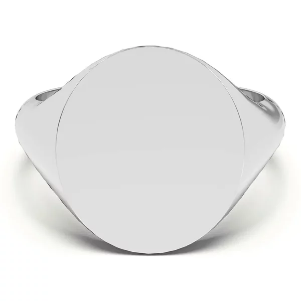 Anillo Ovalado Comfort Fit para Hombre Signet Oro Blanco 585 (14K)