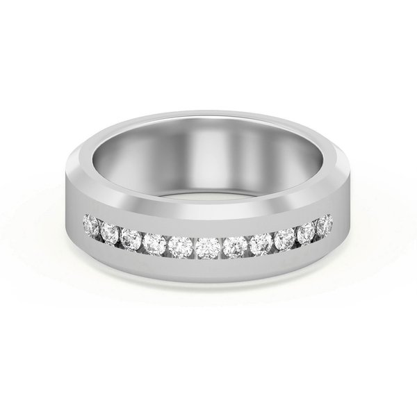 Alianza de Boda 11 Channel Set Diamante de Laboratorio Oro Blanco 585 (14K)