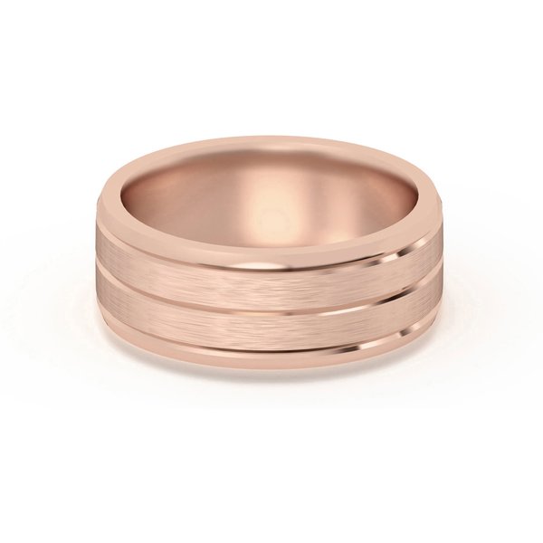 Alianza Clásica Acabado Satinado Beveled Comfort Fit 7 MM Oro Rosa 585 (14K)