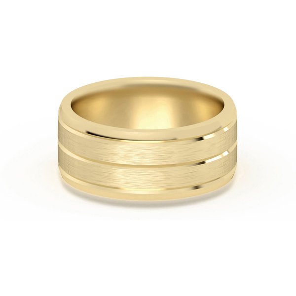 Alianza Clásica Acabado Satinado Beveled Comfort Fit 8 MM Oro Amarillo 585 (14K)