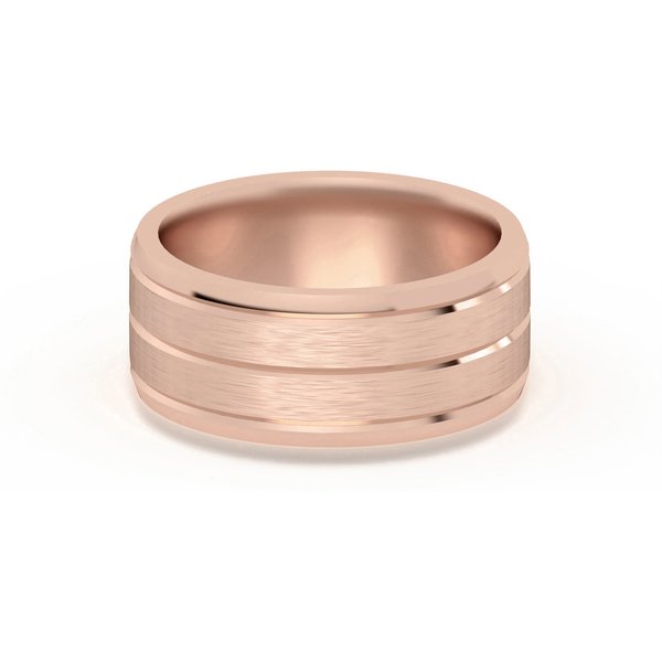 Alianza Clásica Acabado Satinado Beveled Comfort Fit 8 MM Oro Rosa 585 (14K)
