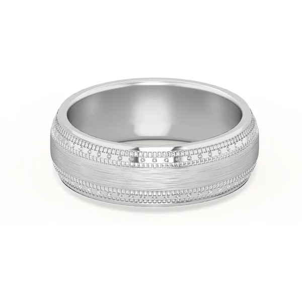 High Polish Alianza de Boda Doble Biselada 6 MM Oro Blanco 585 (14K)
