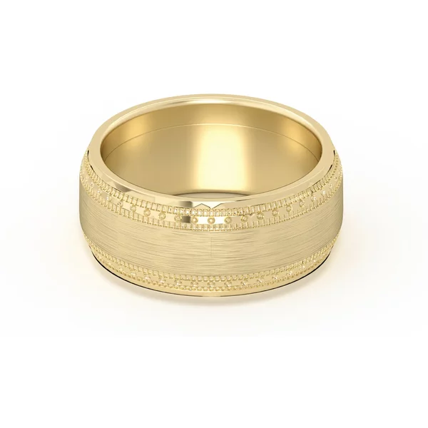 High Polish Alianza de Boda Doble Biselada 8 MM Oro Amarillo 585 (14K)