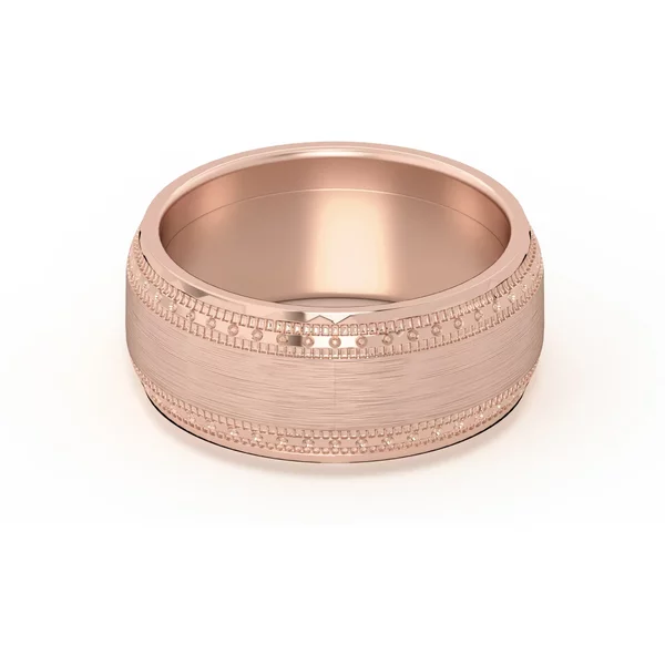 High Polish Alianza de Boda Doble Biselada 8 MM Oro Rosa 585 (14K)