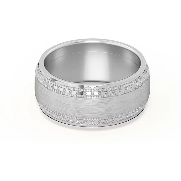 High Polish Alianza de Boda Doble Biselada 8 MM Oro Blanco 585 (14K)