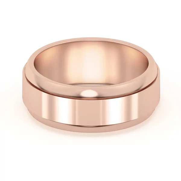 High Polish Alianza de Boda con Bordes Elevados 7 MM Oro Rosa 585 (14K)
