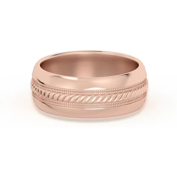 Alianza de Boda Single Rope 7 MM Oro Rosa 585 (14K)