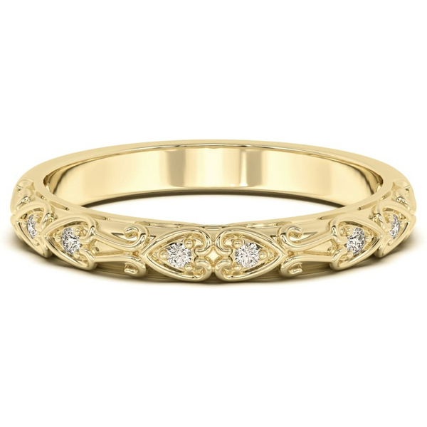 Alianza de Boda Sweetheart Prong Set Diamante de Laboratorio