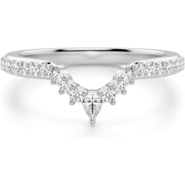Alianza Ascendente Contorneada Diamante de Laboratorio Oro Blanco 585 (14K)