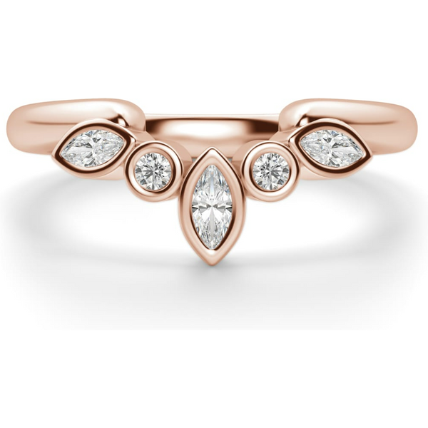 Alianza de Boda Queen Diamante de Laboratorio Oro Rosa 585 (14K)