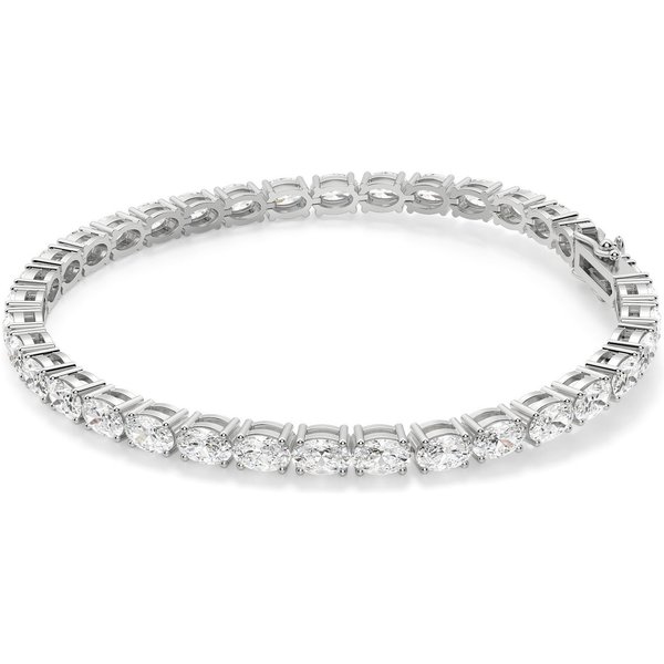 Pulsera de Tenis Corte Oval 4 Prong Diamante de Laboratorio 10.00 ct. tot. Oro Blanco 585 (14K)