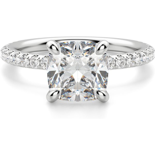 Anillo de Compromiso Acentuado Corte Cojín 2.50 ct Arezzo Diamante de Laboratorio Oro Blanco 585 (14K)