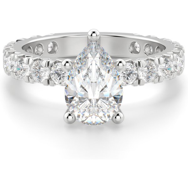 Anillo de Compromiso Corte Pera 0.75 ct Gwyneth Diamante de Laboratorio Oro Blanco 585 (14K)