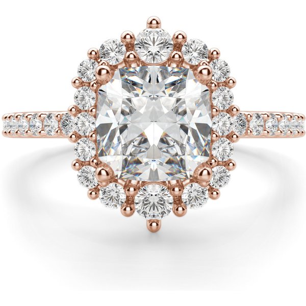 Anillo de Compromiso Corte Cojín 0.75 ct Barcelona Diamante de Laboratorio Oro Rosa 585 (14K)