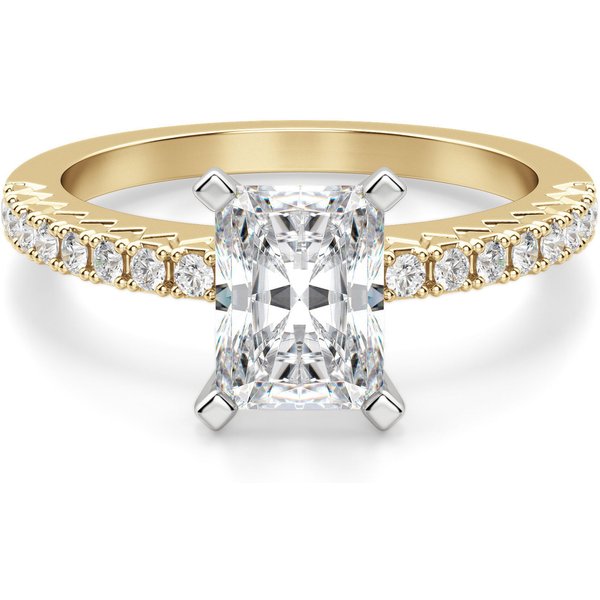 Anillo de Compromiso Corte Radiante 2.00 ct Angelix Diamante de Laboratorio Oro Amarillo 585 (14K)