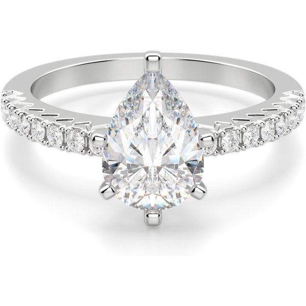Anillo de Compromiso Corte Pera 1.00 ct Angelix Diamante de Laboratorio Oro Blanco 585 (14K)