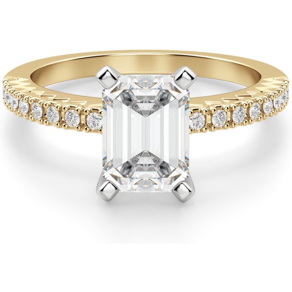 Anillo de Compromiso Corte Esmeralda 0.50 ct Angelix Diamante de Laboratorio Oro Amarillo 585 (14K)