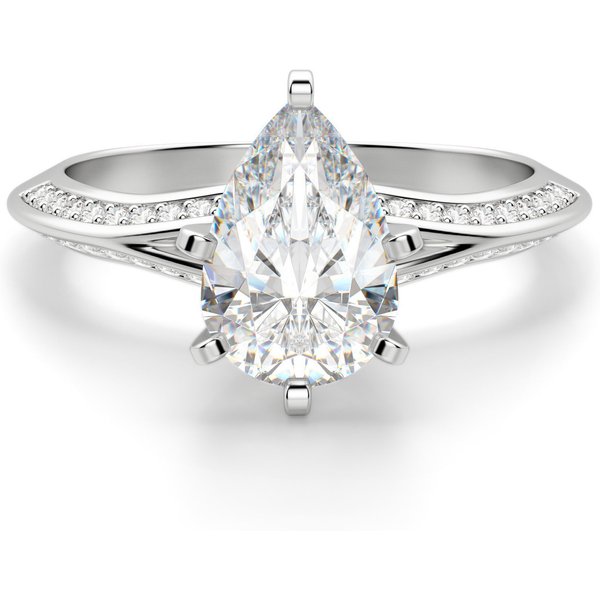 Anillo de Compromiso Corte Pera 1.75 ct Irene Diamante de Laboratorio Platino 950