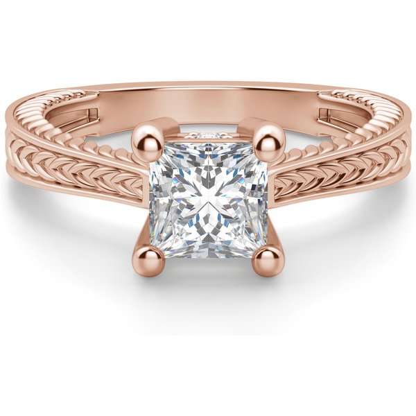 Anillo de Compromiso Clásico Corte Princesa 1.75 ct Sage Diamante de Laboratorio Oro Rosa 585 (14K)