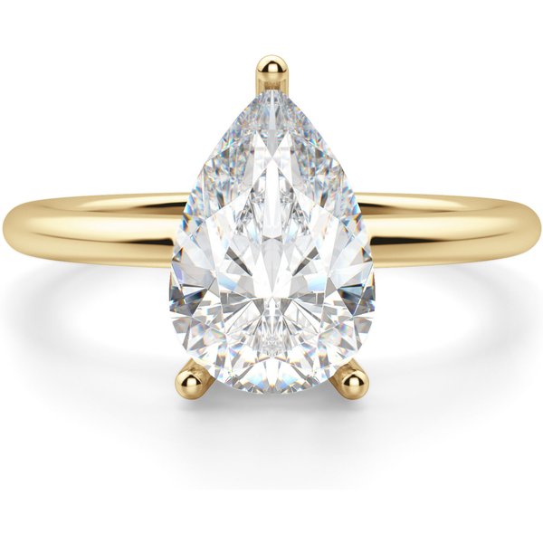 Anillo de Compromiso Clásico Corte Pera 2.00 ct Basket Set Diamante de Laboratorio Oro Amarillo 585 (14K)