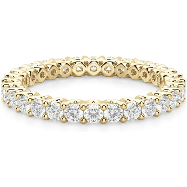 Anillo Eternidad Scallop Set con Piedras Redondas 2.00 mm Diamante de Laboratorio Oro Amarillo 750 (18K)