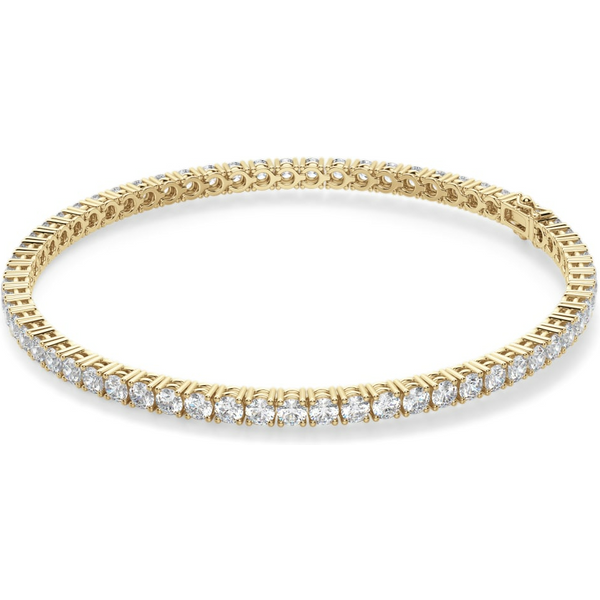 Pulsera de Tenis con Corte Redondo 4 Prong 3.00 ct. tot. Diamante de Laboratorio Oro Amarillo 585 (14K)