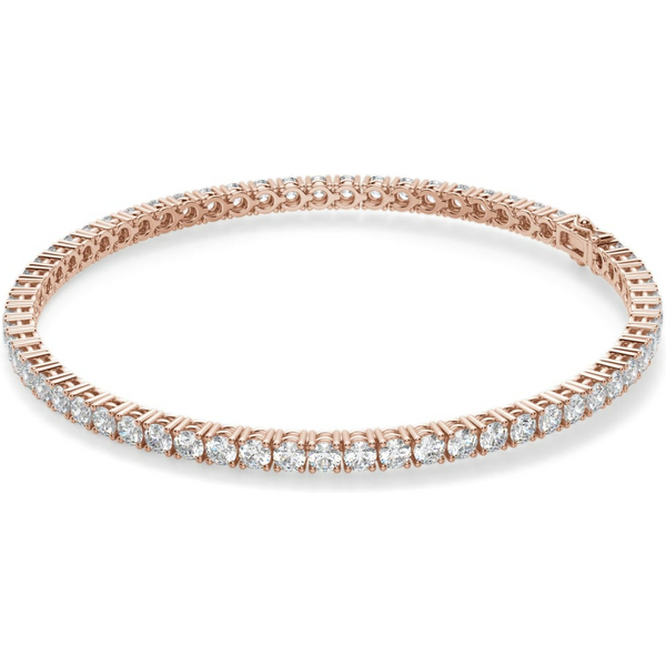 Pulsera de Tenis con Corte Redondo 4 Prong 3.00 ct. tot. Diamante de Laboratorio Oro Rosa 585 (14K)