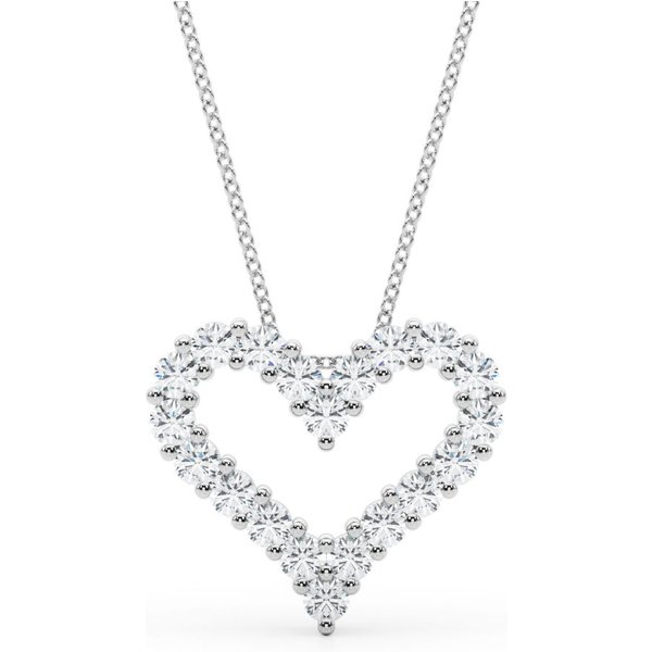 Collar Corazón de Diamantes 0.50 ct Diamante de Laboratorio Oro Blanco 585 (14K)