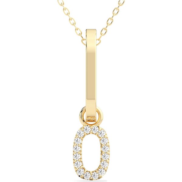 Colgante Número "0" Diamante de Laboratorio Oro Amarillo 585 (14K)