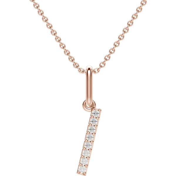 Colgante Letra "I" Diamante de Laboratorio Oro Rosa 585 (14K)