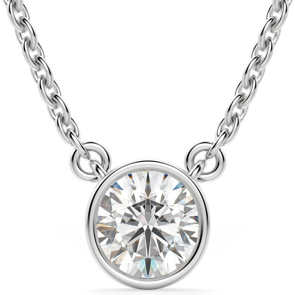 Collar Corte Redondo Marseille 0.75 ct Diamante de Laboratorio Oro Blanco 585 (14K)