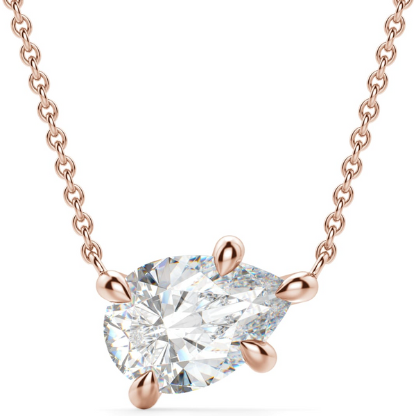 Collar de Pera East-West 1.75 ct Diamante de Laboratorio Oro Rosa 585 (14K)