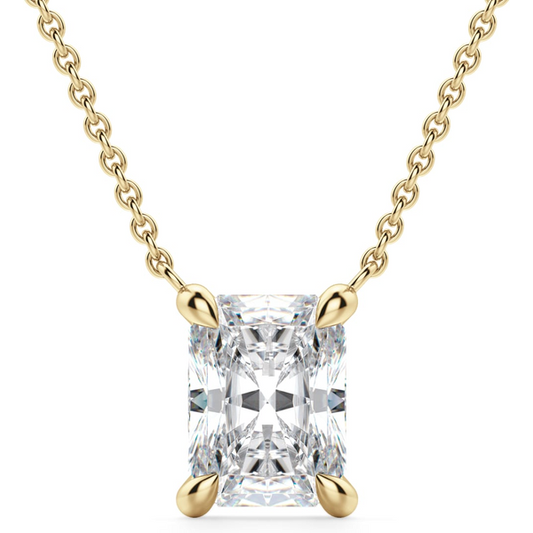 Collar Corte Radiante Claw Prong 1.75 ct Diamante de Laboratorio Oro Amarillo 585 (14K)