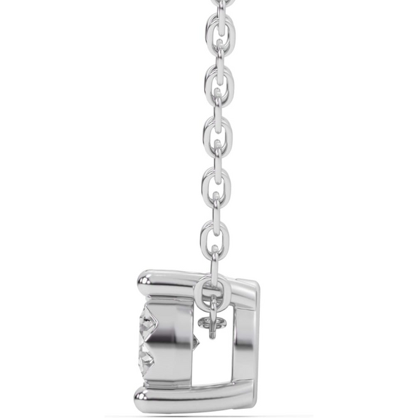 Colgante Solitario Miracle Plate Diamante de Laboratorio Oro Blanco 585 (14K)