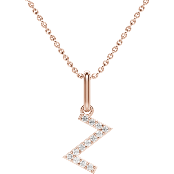 Colgante Letra "Z" Diamante de Laboratorio Oro Rosa 585 (14K)