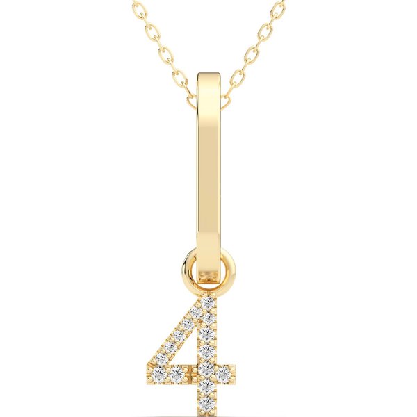 Colgante Número "4" Diamante de Laboratorio Oro Amarillo 585 (14K)
