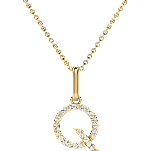 Colgante Letra "Q" Diamante de Laboratorio Oro Amarillo 585 (14K)