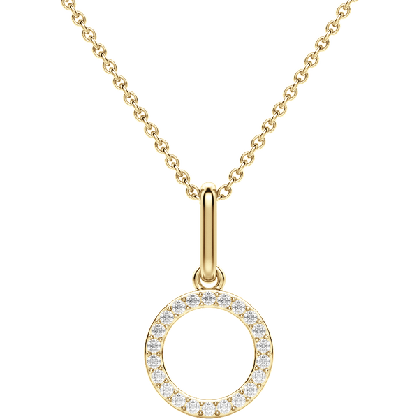 Colgante Letra "O" Diamante de Laboratorio Oro Amarillo 585 (14K)