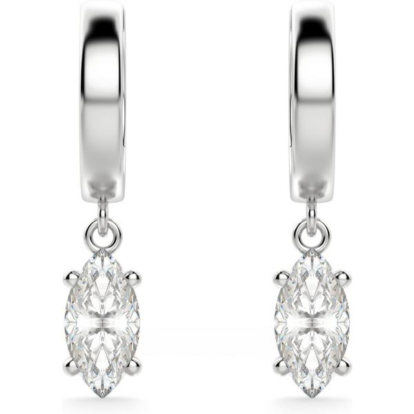 Pendientes Colgantes Solitaire Corte Marquesa 2.00 Quilates Diamante de Laboratorio Oro Blanco 585 (14K)