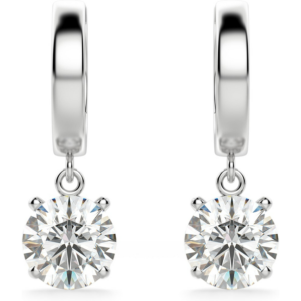 Pendientes Colgantes Solitaire Redondos 2.00 Quilates Diamante de Laboratorio Oro Blanco 585 (14K)