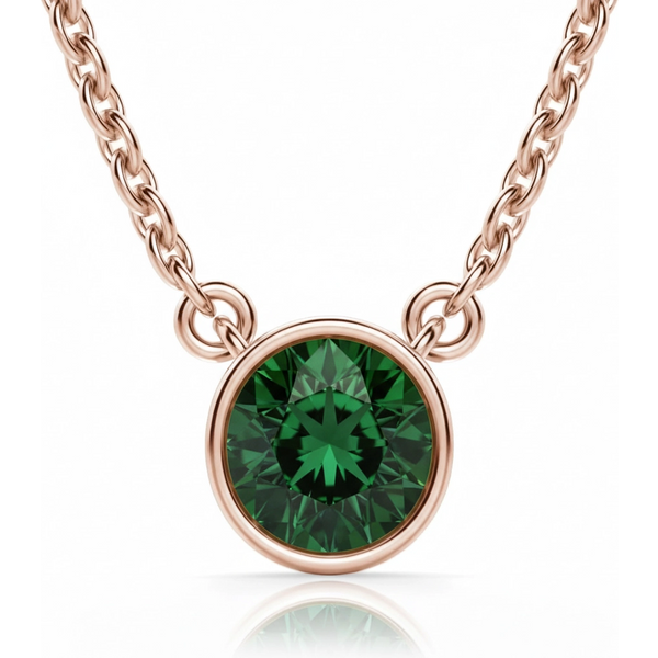 Collar Marseille con Turmalina Redonda 0.75 ct Oro Rosa 417
