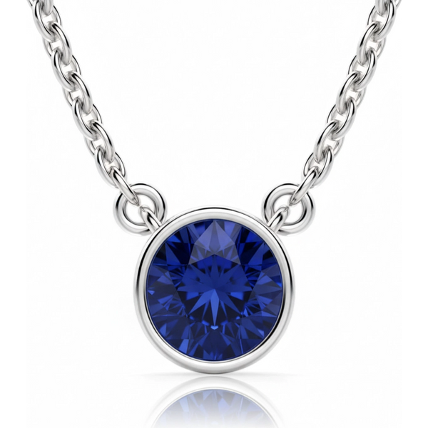 Collar Marseille con Zafiro Redondo 1.00 ct Plata 925