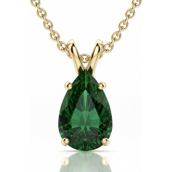 Colgante con Turmalina Pera 1.00 ct Basket Set Oro Amarillo 585